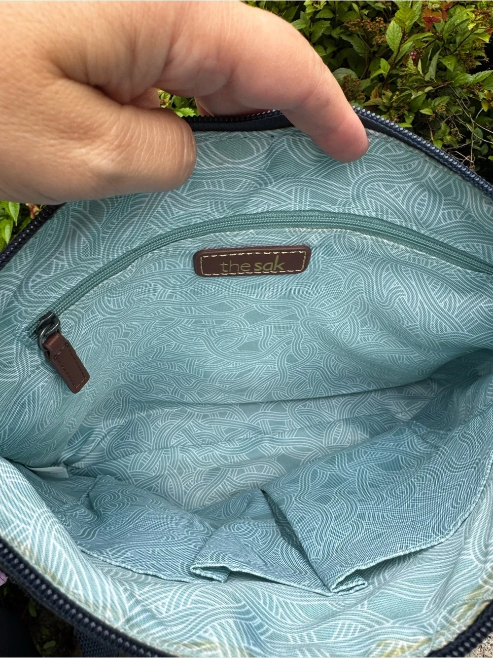 The Sak Navy Leather Crossbody Bag